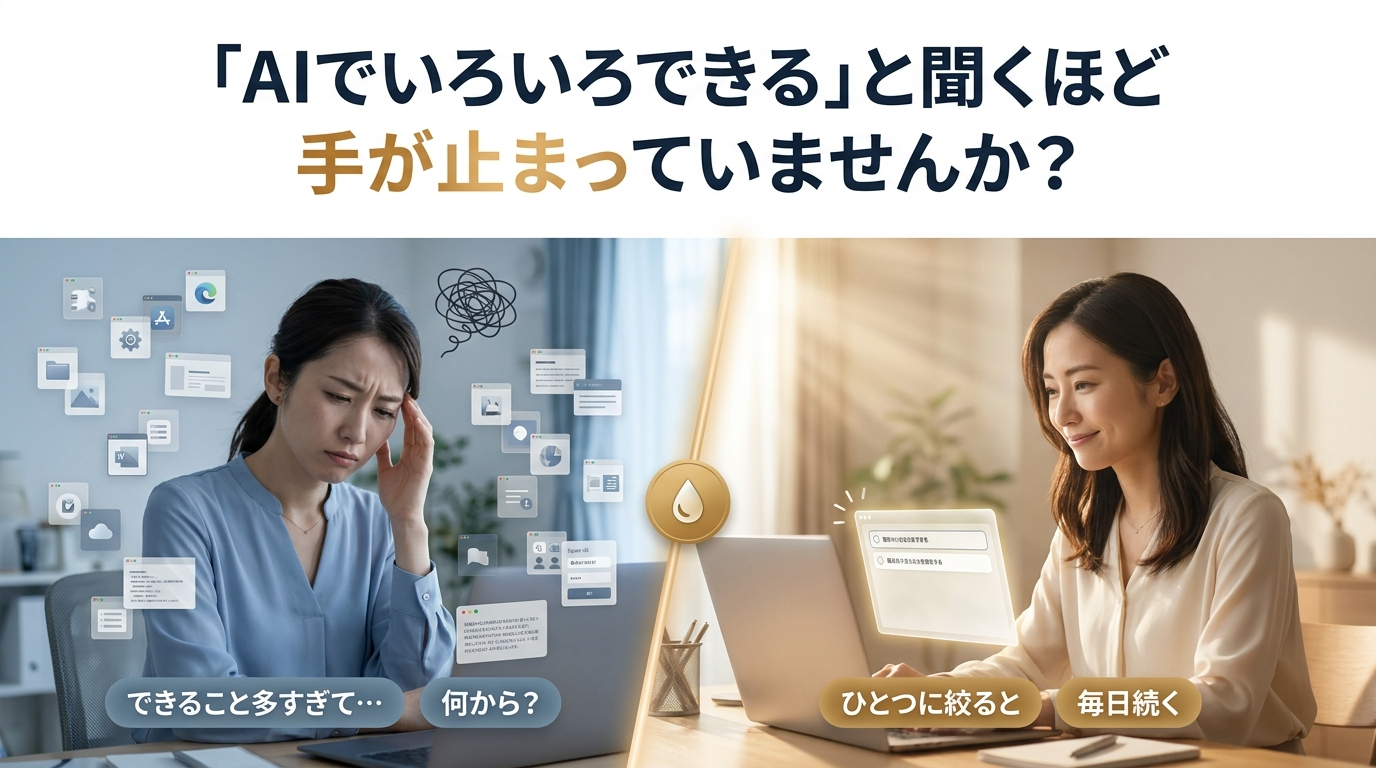 AIでいろいろできる、と聞くほど手が止まっていませんか？